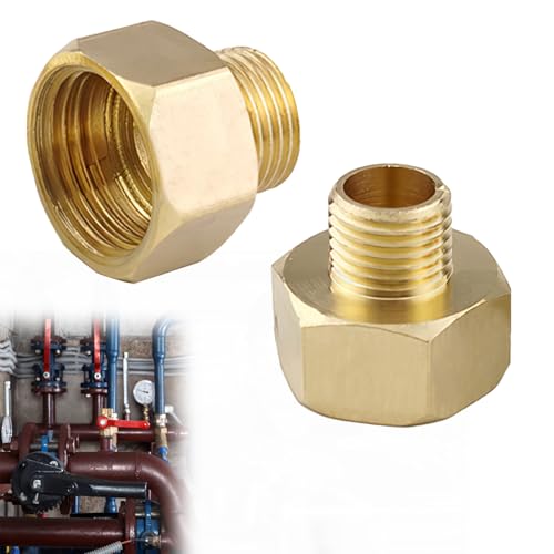 2 Stück Gasflaschen Adapter, Gasschlauch-Adapter Set, 1/2" Rechtsgewinde auf 1/4" Rechtsgewinde aus Messing, Gasherd 1/2" Innengewinde Rechtes auf 1/4" Außengewinde Rechtes, für Gasherde, Grill von MxyVrix