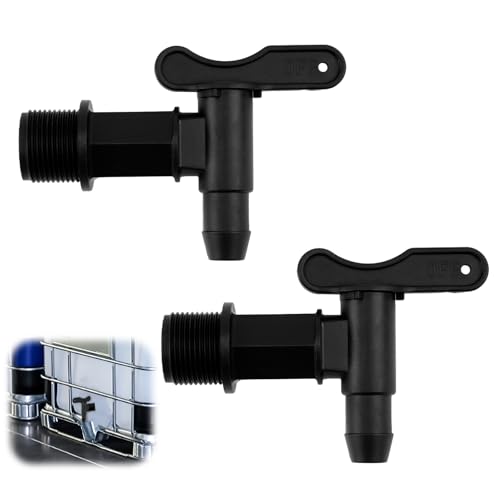 2 Stück Kunststoff Auslaufhahn für Regentonne mit Wasserdichtem Band, Regentonne Wasserhahn 3/4 Zoll Adapter, Anwendung im Garten und Haushalt von MxyVrix