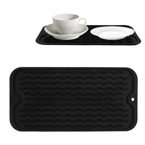Silikon Abtropfmatte 30x15 cm, Abtropfmatte Geschirr,Hitzebeständiges Rutschfestes Abtropfmatte Spüle, Rutschfest und Hitzebeständig, für Küche, Spüle und Geschirr, Spülmaschinenfest Silikon Abtropfmatte 30x15 cm, Abtropfmatte Geschirr,Hitzebeständiges Rutschfestes Abtropfmatte Spüle, Rutschfest und Hitzebeständig, für Küche, Spüle und Geschirr, Spülmaschinenfest von MxyVrix