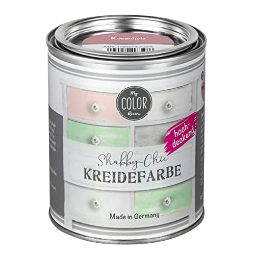 My COLOR Room Shabby Chic Kreidefarbe 750 ml - Rosenholz - Küchenmöbellack und Möbelfarbe ohne Schleifen. Wasserbasiertes Chalk Paint, für Holz & mehr mit hoher Deckkraft u. schnell trocknend von My COLOR Room