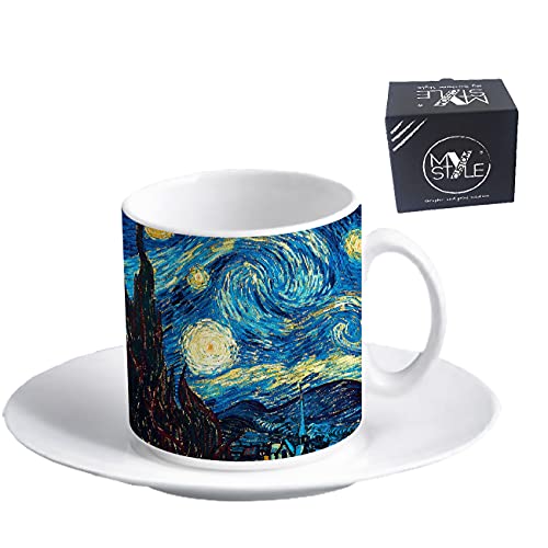 My Custom Style Espressotasse+Untertasse#Kunst-Nachtsterne, Van Gogh#60x57mm von My Custom Style