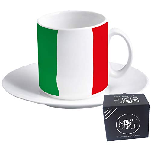 My Custom Style Espressotasse + Untertasse #Flagge Italien #60 x 57 mm von My Custom Style