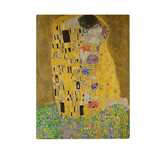 My Custom Style Kunstdruck auf Leinwand aus Karton, Kunst-Der Kuss Klimt# Kariert 20 x 25 cm von My Custom Style