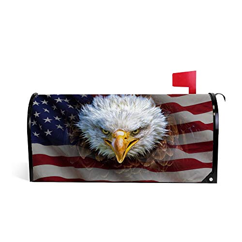 My Daily Magnetische Briefkastenabdeckung, Adler und amerikanische Flagge, patriotisch, USA, dekorative Briefkasten-Abdeckung, Standardgröße 50,7 x 45,8 cm von My Daily