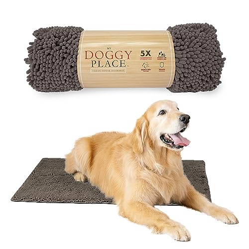 My Doggy Place Mikrofaser-Hundematte für schlammige Pfoten, 91,4 x 66 cm, Esche – saugfähige und schnell trocknende Hundepfoten-Reinigungsmatte, waschmaschinen- und trocknergeeignet, rutschfeste von My Doggy Place