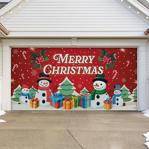 Garagentorbanner mit rotem Schneemann und Bäumen, 2,1 x 4,6 m, Weihnachtsfeiertage, Outdoor-Dekorationen Garagentorbanner mit rotem Schneemann und Bäumen, 2,1 x 4,6 m, Weihnachtsfeiertage, Outdoor-Dekorationen von My Door Decor