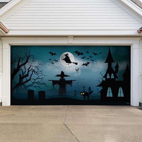 Gruseliges Friedhofs-Garagentor-Banner mit Gruselmotiv, 2,1 x 4,6 m, gruselige Halloween-Dekoration für den Gruseliges Friedhofs-Garagentor-Banner mit Gruselmotiv, 2,1 x 4,6 m, gruselige Halloween-Dekoration für den von My Door Decor