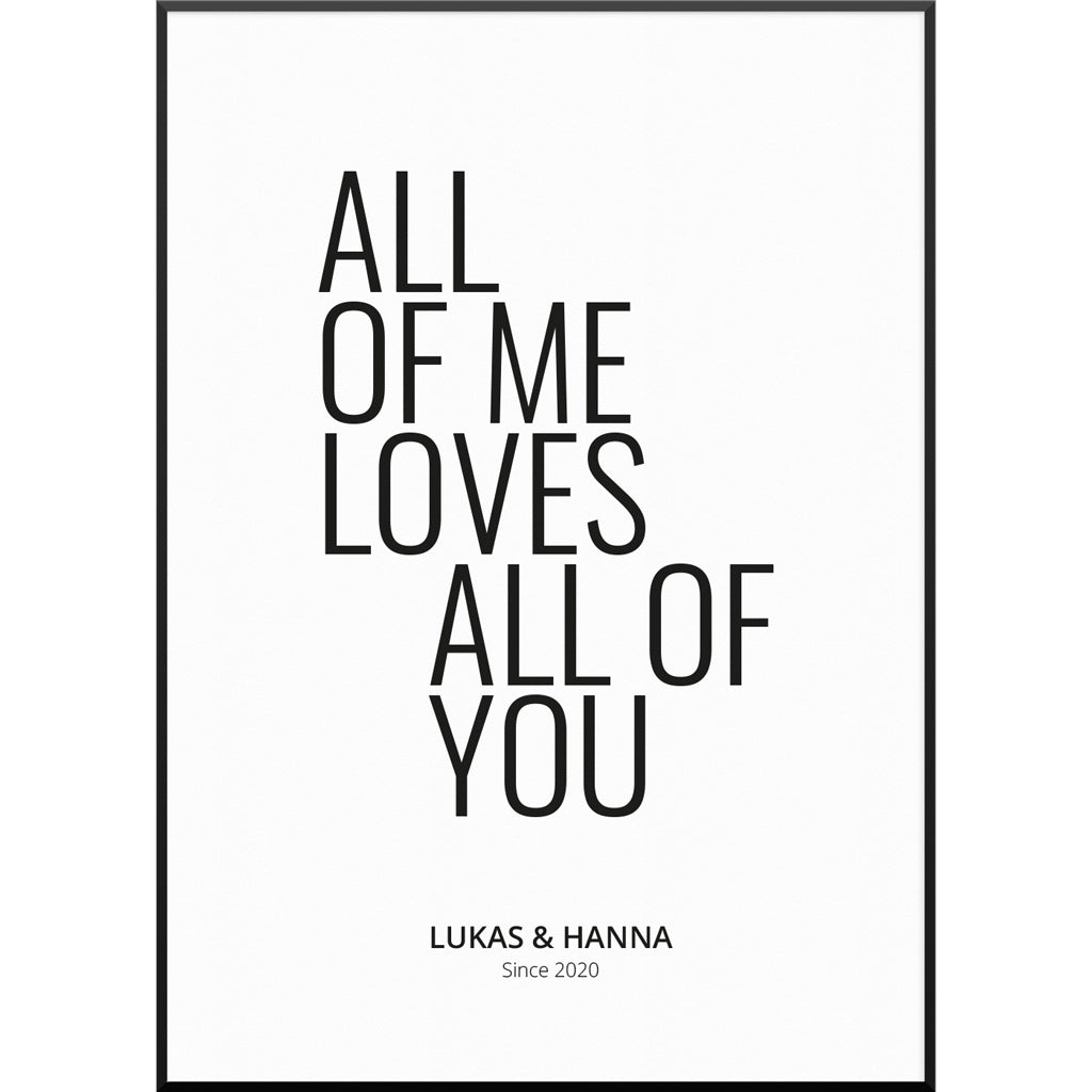 All Of Me Poster, 20 x 30 cm von My Fam Poster I Individuelle Familienposter