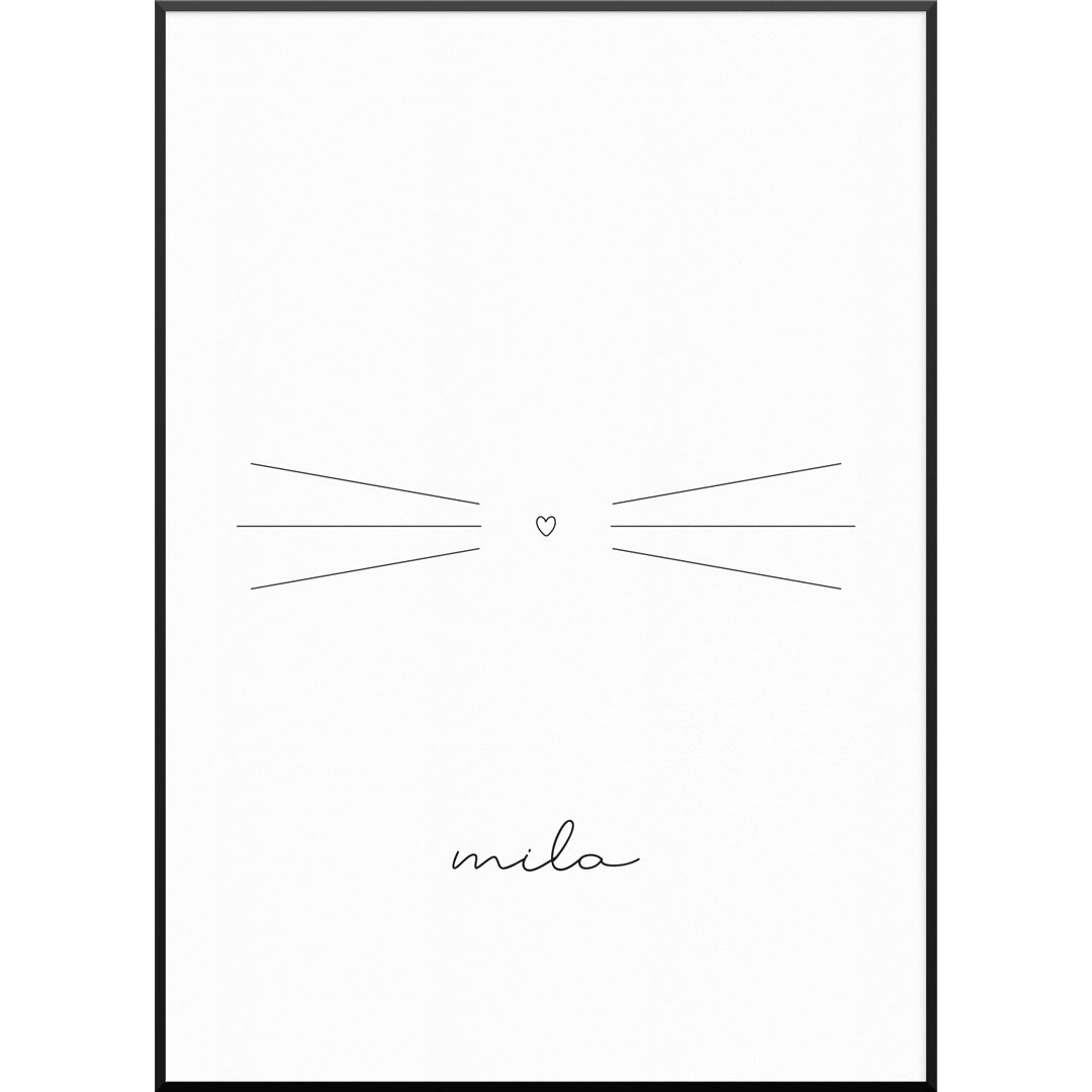 Cat Whisker Poster, 30 x 40 cm von My Fam Poster I Individuelle Familienposter
