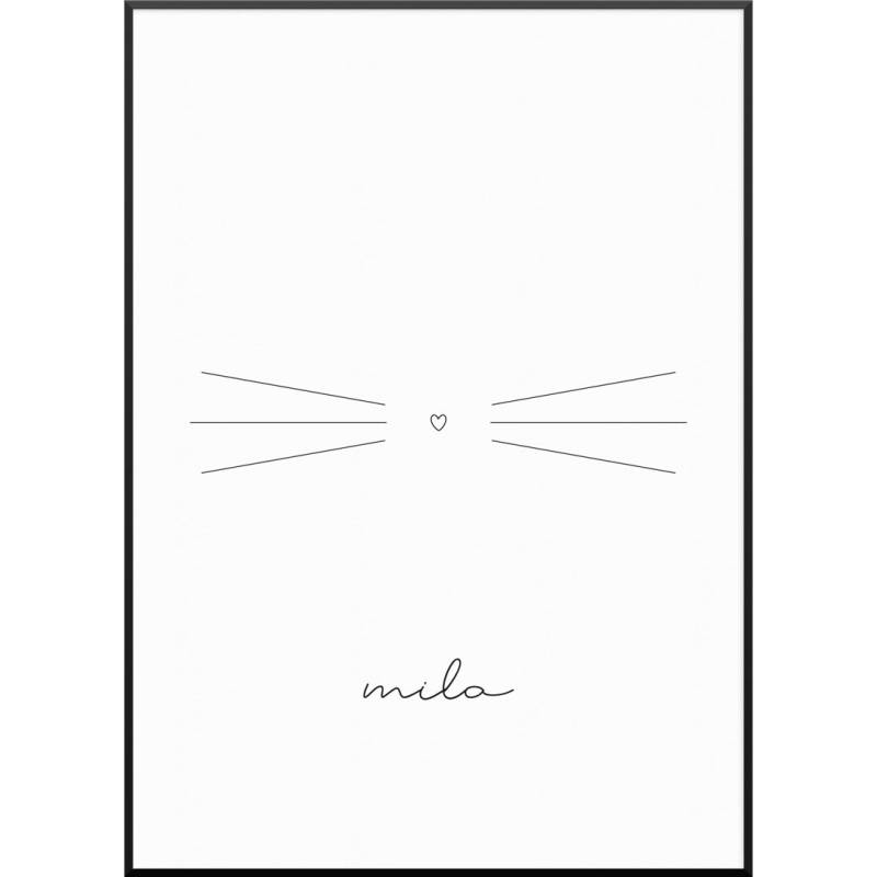 Cat Whisker Poster, 30 x 40 cm von My Fam Poster I Individuelle Familienposter