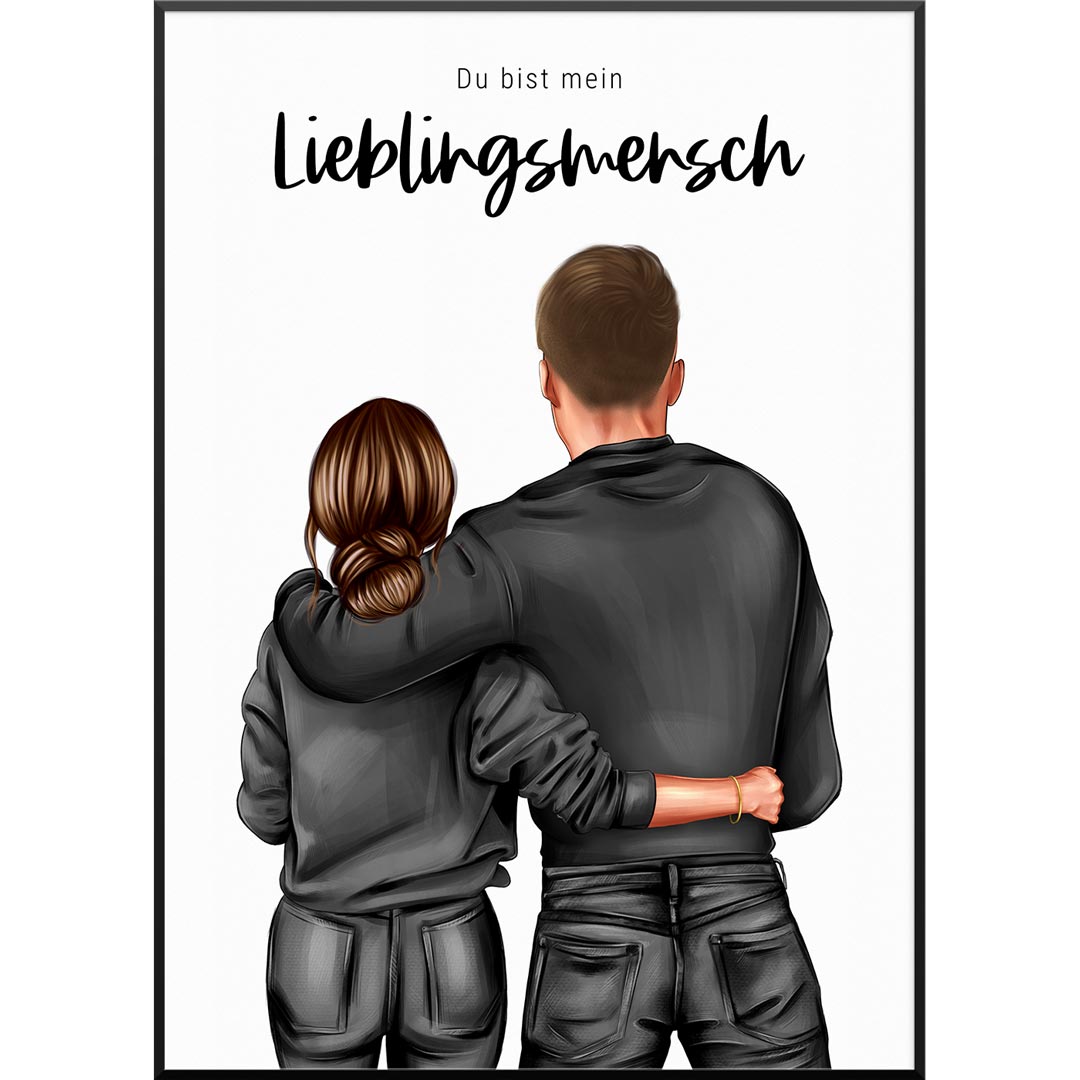 "Comic Couple No1" Personalisierbares Comic Poster | Besonderes Couple Weihnachtsgeschenk | Für Freund oder Freundin, 30 x 40 cm von My Fam Poster I Individuelle Familienposter