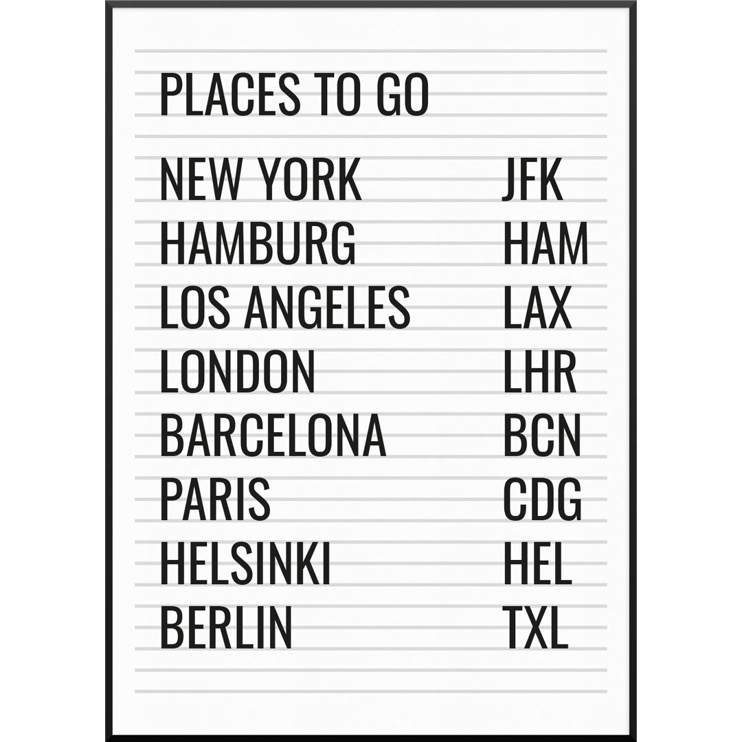 Personalisiertes Poster "Destinations Poster" | Wanddekoration | Personalisierte Geschenkidee, 30 x 40 cm von My Fam Poster I Individuelle Familienposter