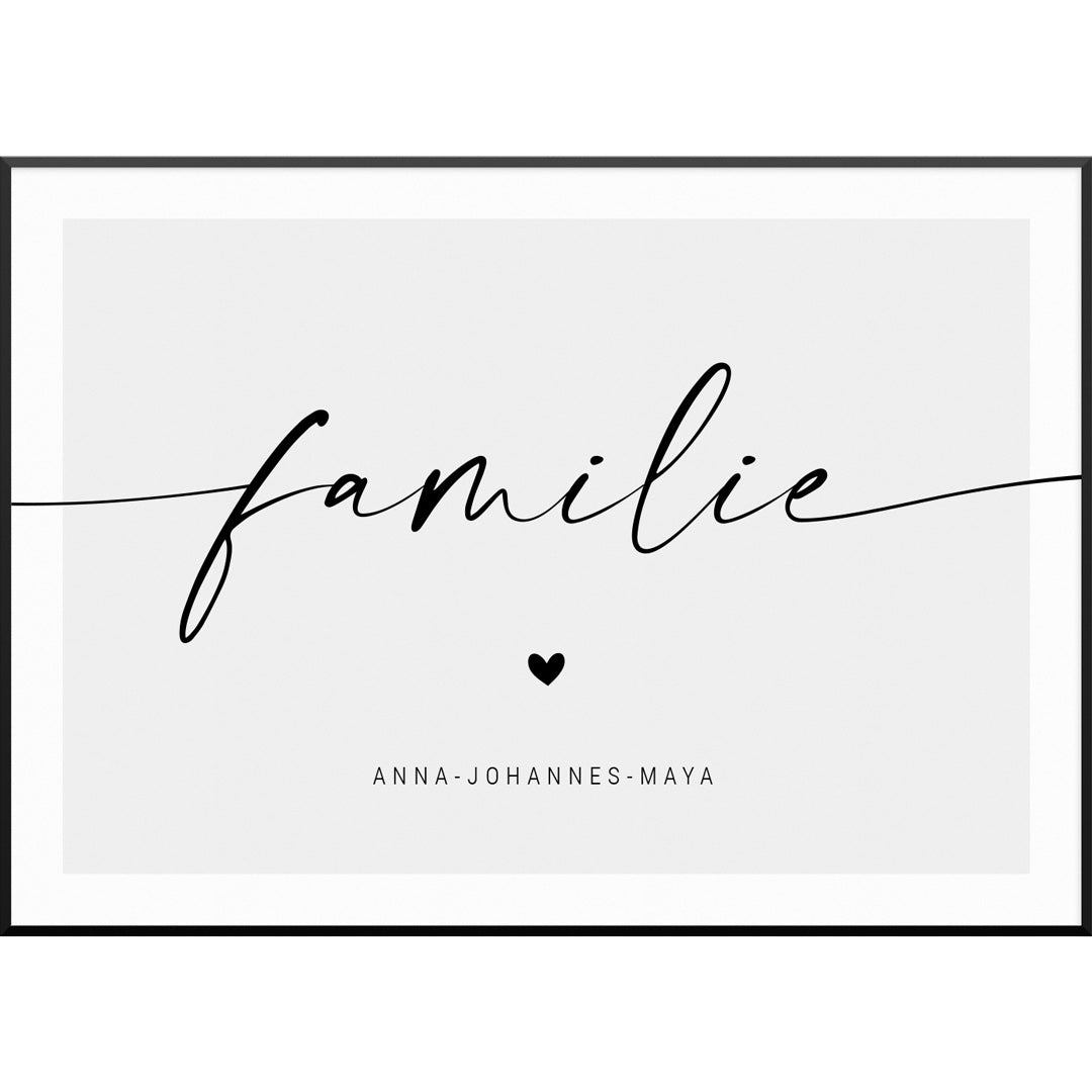 Personalisiertes Poster "Familie Script Poster" | Wanddekoration | Personalisierte Geschenkidee, 30 x 40 cm von My Fam Poster I Individuelle Familienposter