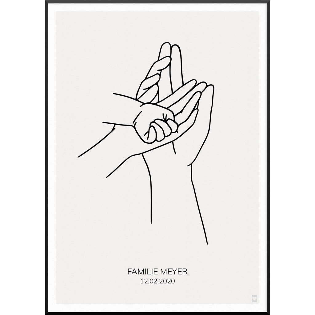 Personalisiertes Poster "Family Hands No1 Poster" | Wanddekoration | Personalisierte Geschenkidee, 20 x 30 cm von My Fam Poster I Individuelle Familienposter