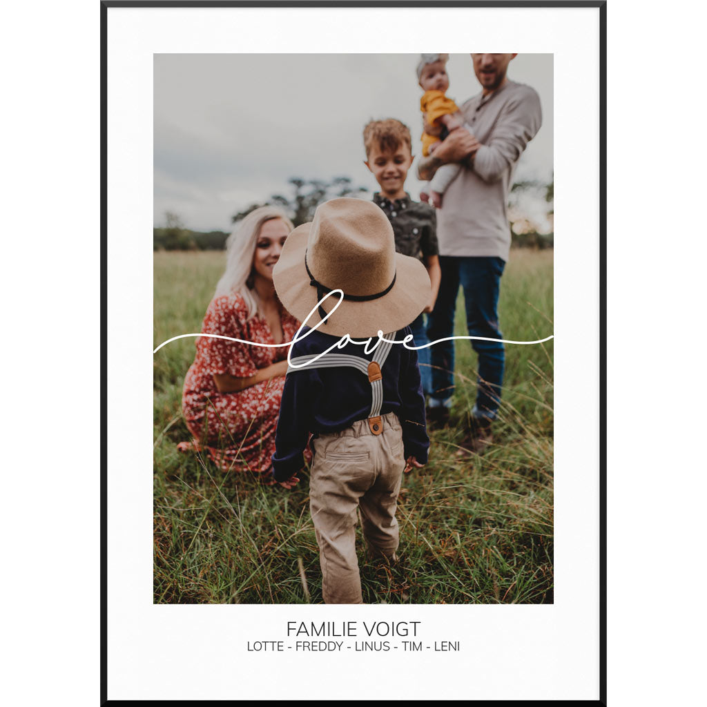 Personalisiertes Fotoposter "Family Portrait Poster" | Wanddekoration | Personalisierte Geschenkidee, 30 x 40 cm von My Fam Poster I Individuelle Familienposter