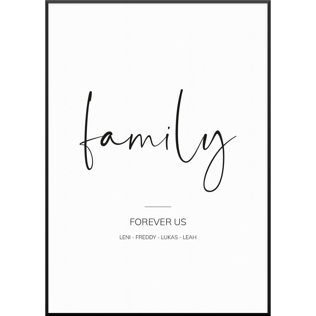 Personalisiertes Poster "Family Script Poster" | Wanddekoration | Personalisierte Geschenkidee, 20 x 30 cm von My Fam Poster I Individuelle Familienposter