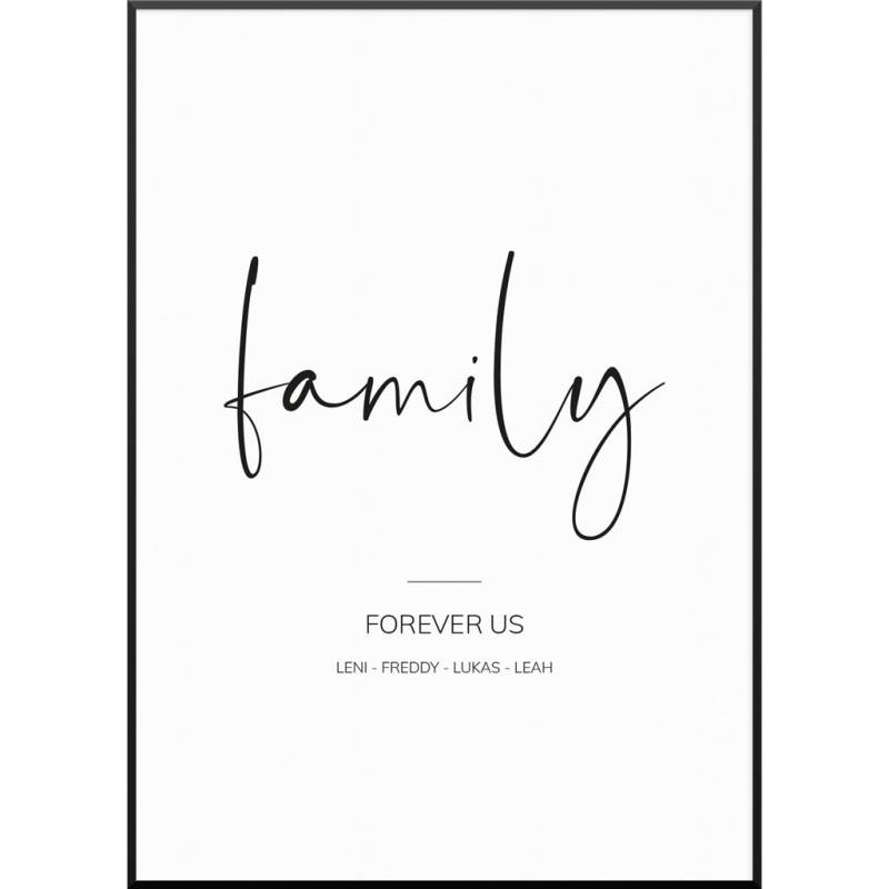 Personalisiertes Poster "Family Script Poster" | Wanddekoration | Personalisierte Geschenkidee, 40 x 60 cm von My Fam Poster I Individuelle Familienposter