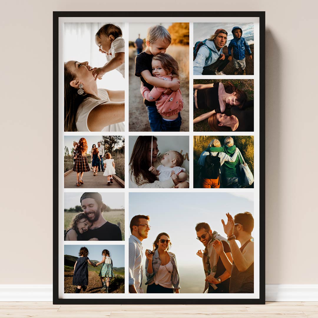 Fotocollage '10 Photos' No1, 50 x 70 cm von My Fam Poster I Individuelle Familienposter