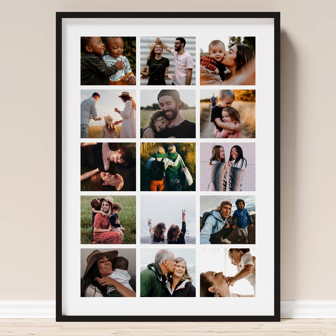 Fotocollage '15 Photos' No1, 50 x 70 cm von My Fam Poster I Individuelle Familienposter