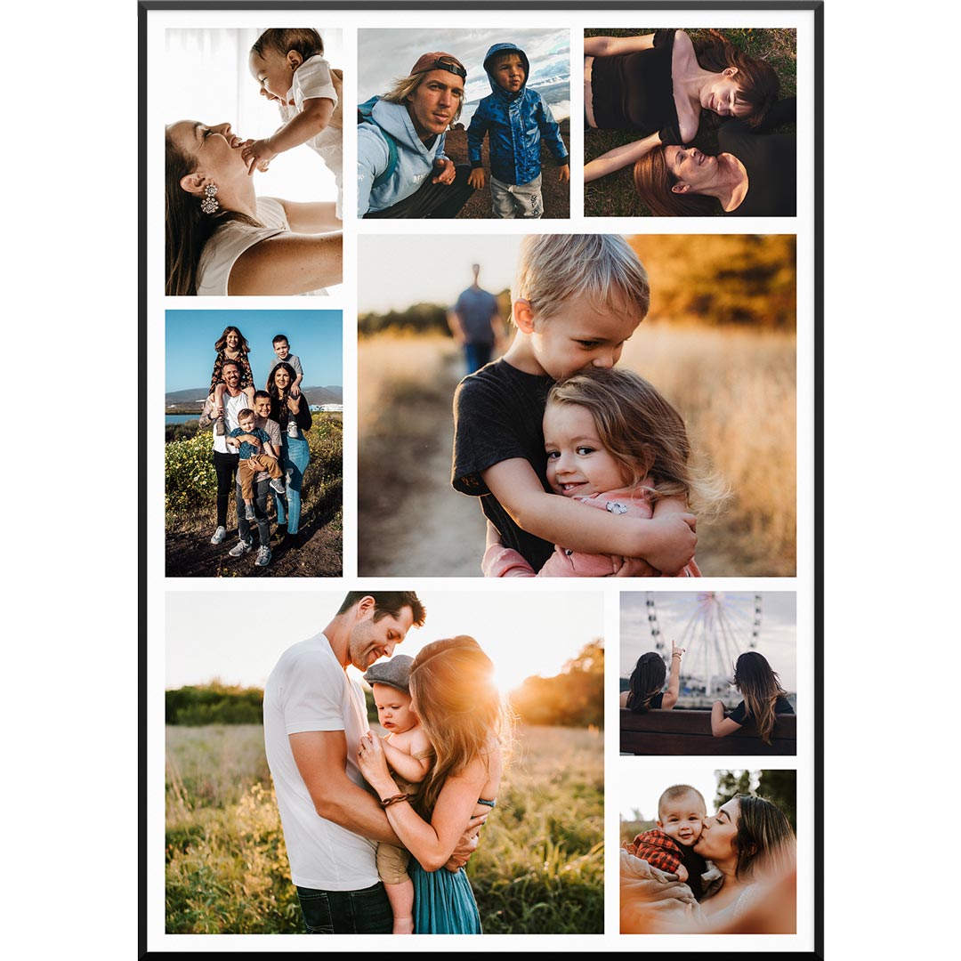 Fotocollage '8 Photos' No1, 30 x 40 cm von My Fam Poster I Individuelle Familienposter