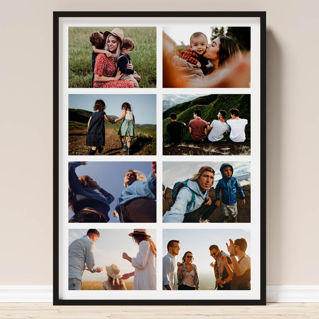 Fotocollage '8 Photos' No2, 30 x 40 cm von My Fam Poster I Individuelle Familienposter