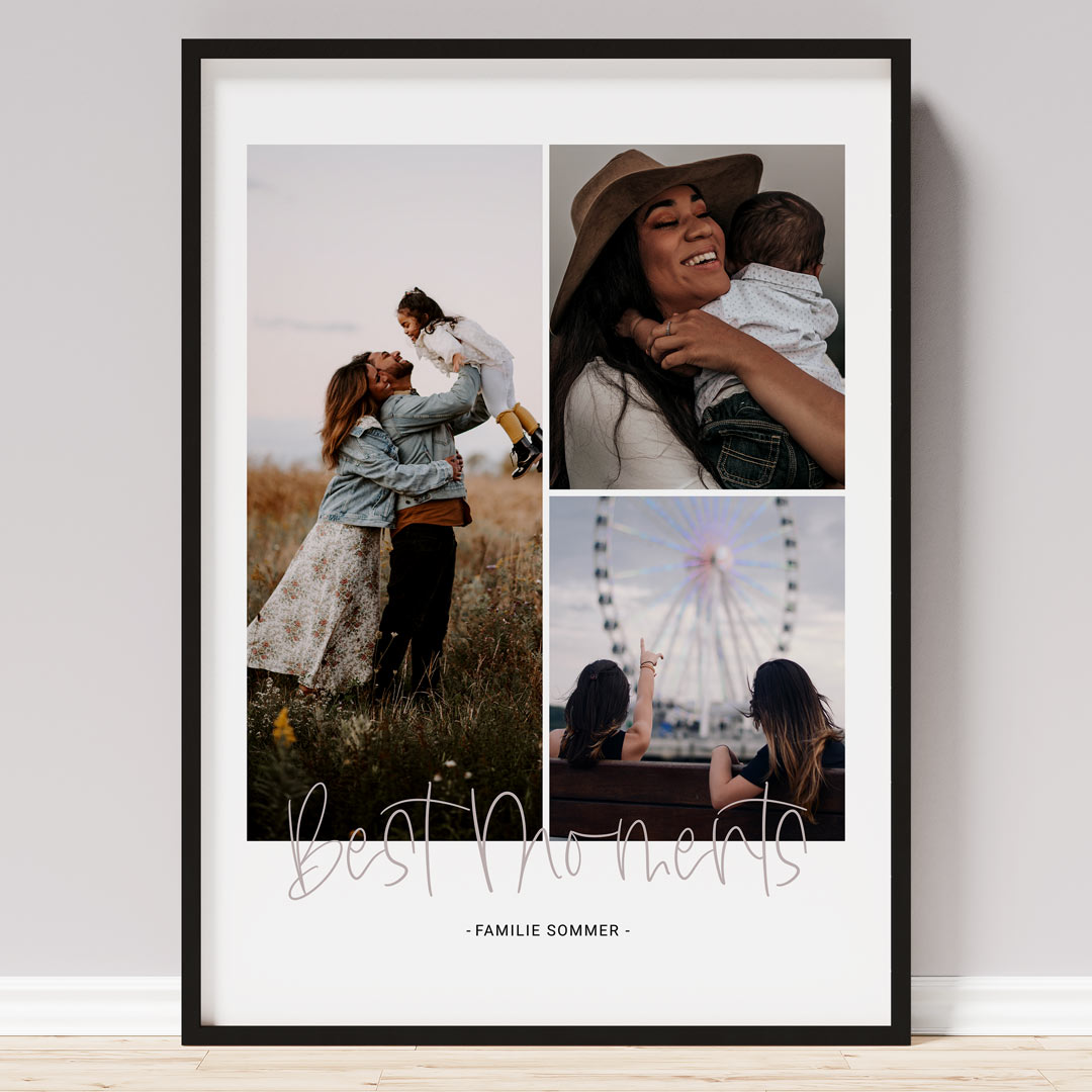 Personalisiertes Fotoposter "Fotocollage Best Moments" | Wanddekoration | Personalisierte Geschenkidee, 20 x 30 cm von My Fam Poster I Individuelle Familienposter