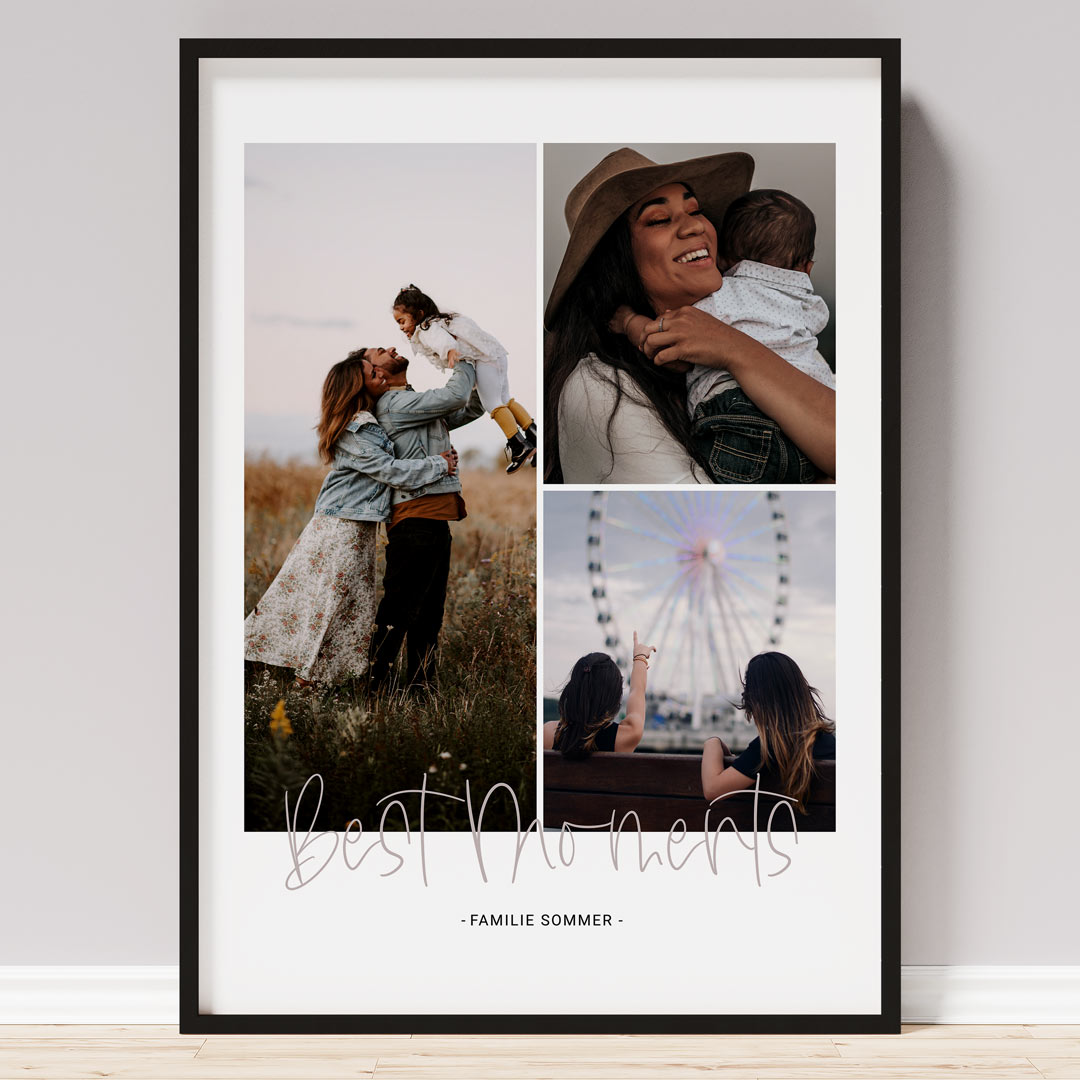 Personalisiertes Fotoposter "Fotocollage Best Moments" | Wanddekoration | Personalisierte Geschenkidee, 30 x 40 cm von My Fam Poster I Individuelle Familienposter