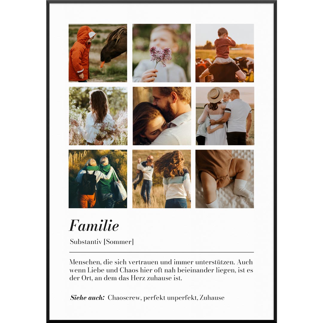 Personalisiertes Fotoposter "Fotocollage Familie" | Wanddekoration | Personalisierte Geschenkidee, 20 x 30 cm von My Fam Poster I Individuelle Familienposter