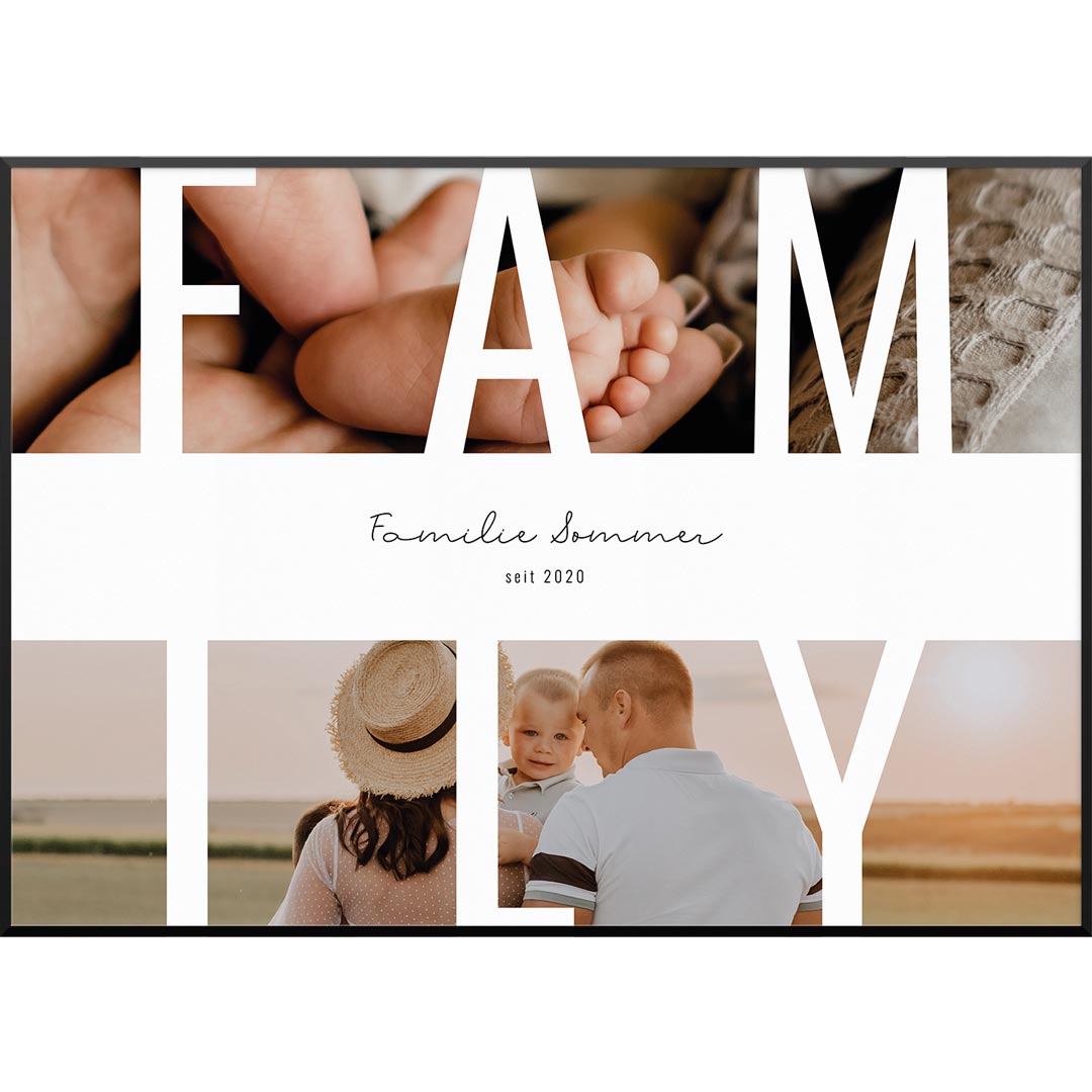 Personalisiertes Fotoposter "Fotocollage Family No2" | Wanddekoration | Personalisierte Geschenkidee, 20 x 30 cm von My Fam Poster I Individuelle Familienposter