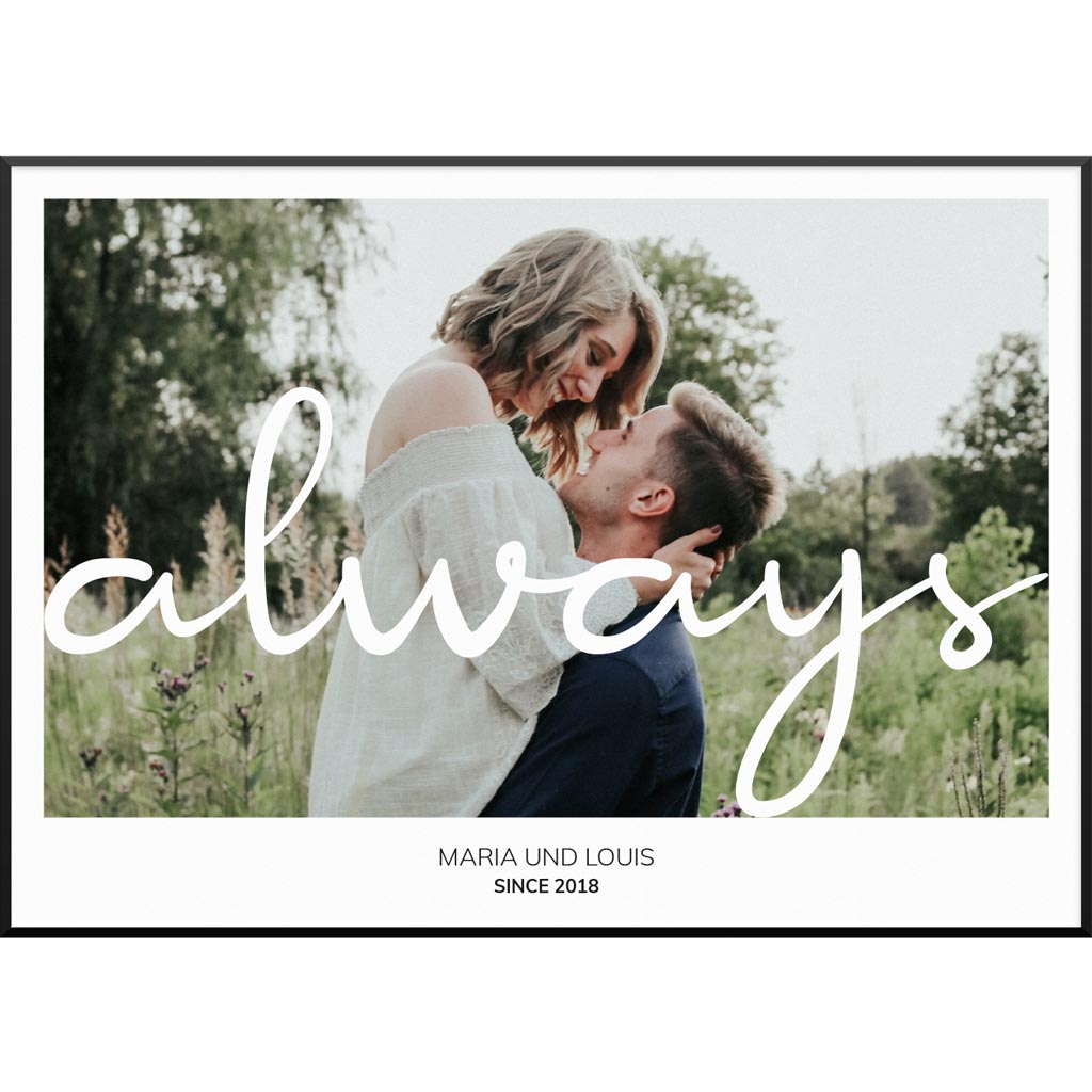 Personalisiertes Fotoposter "Fotoposter Always No2" | Wanddekoration | Personalisierte Geschenkidee, 20 x 30 cm von My Fam Poster I Individuelle Familienposter