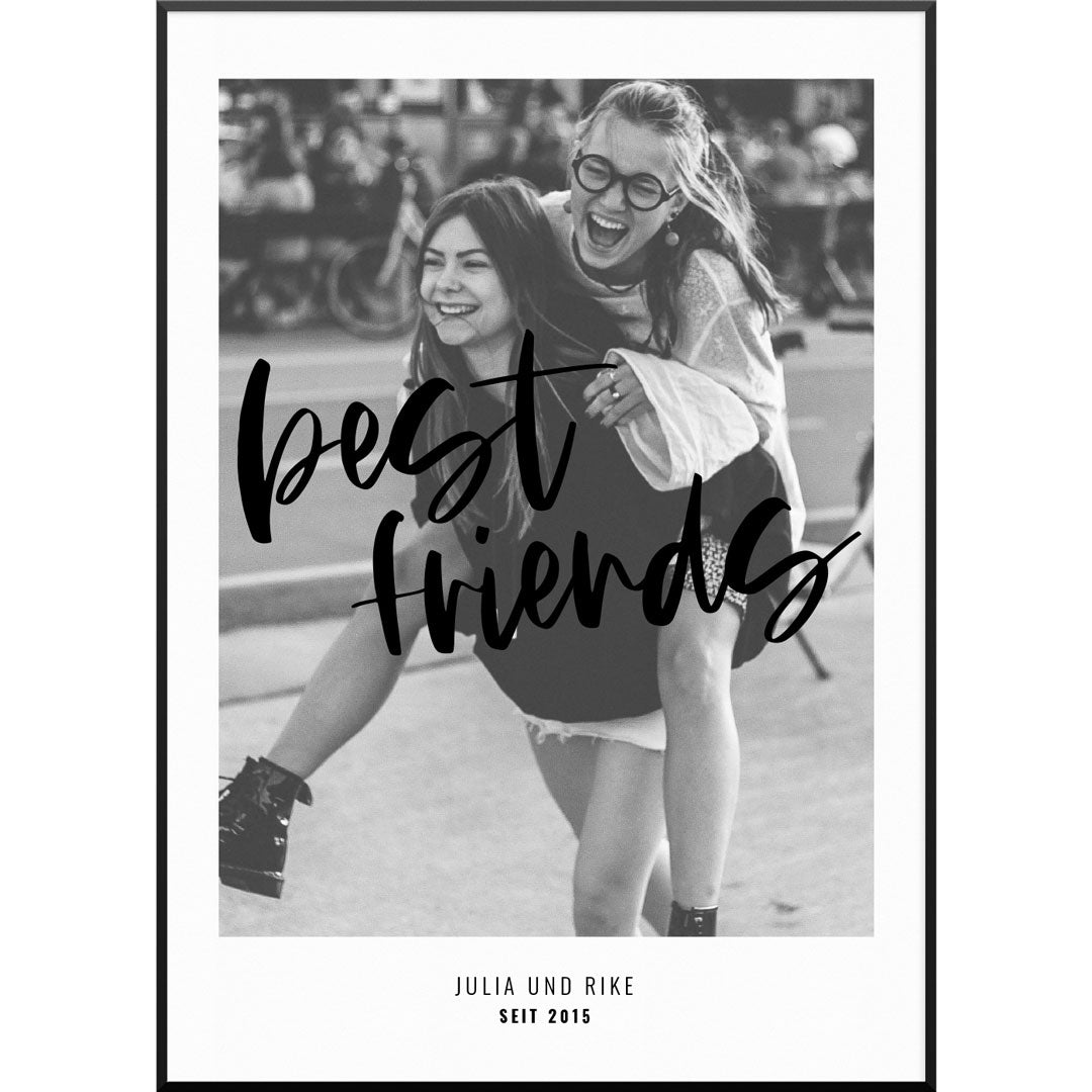 Personalisiertes Fotoposter "Fotoposter Best Friends" | Geschenk für Beste Freundin | besonderes Geschenk, 40 x 60 cm von My Fam Poster I Individuelle Familienposter