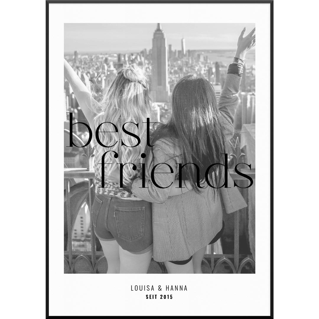 Personalisiertes Fotoposter "Fotoposter Best Friends No3" | Geschenk für Beste Freundin | besonderes Geschenk, 30 x 40 cm von My Fam Poster I Individuelle Familienposter