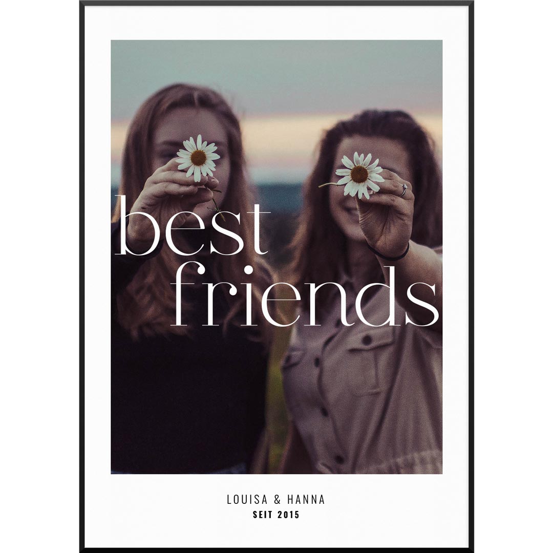 Personalisiertes Fotoposter "Fotoposter Best Friends No4" | Geschenk für Beste Freundin | besonderes Geschenk, 30 x 40 cm von My Fam Poster I Individuelle Familienposter