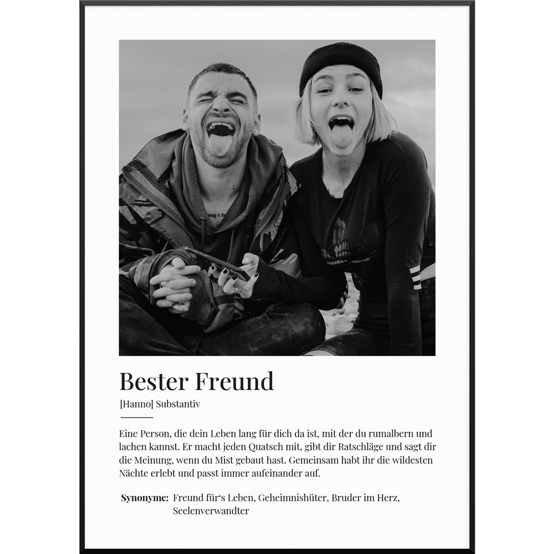 "Bester Freund" Personalisiertes Fotoposter | Persönliches Fotogeschenk für den besten Freund, 20 x 30 cm von My Fam Poster I Individuelle Familienposter