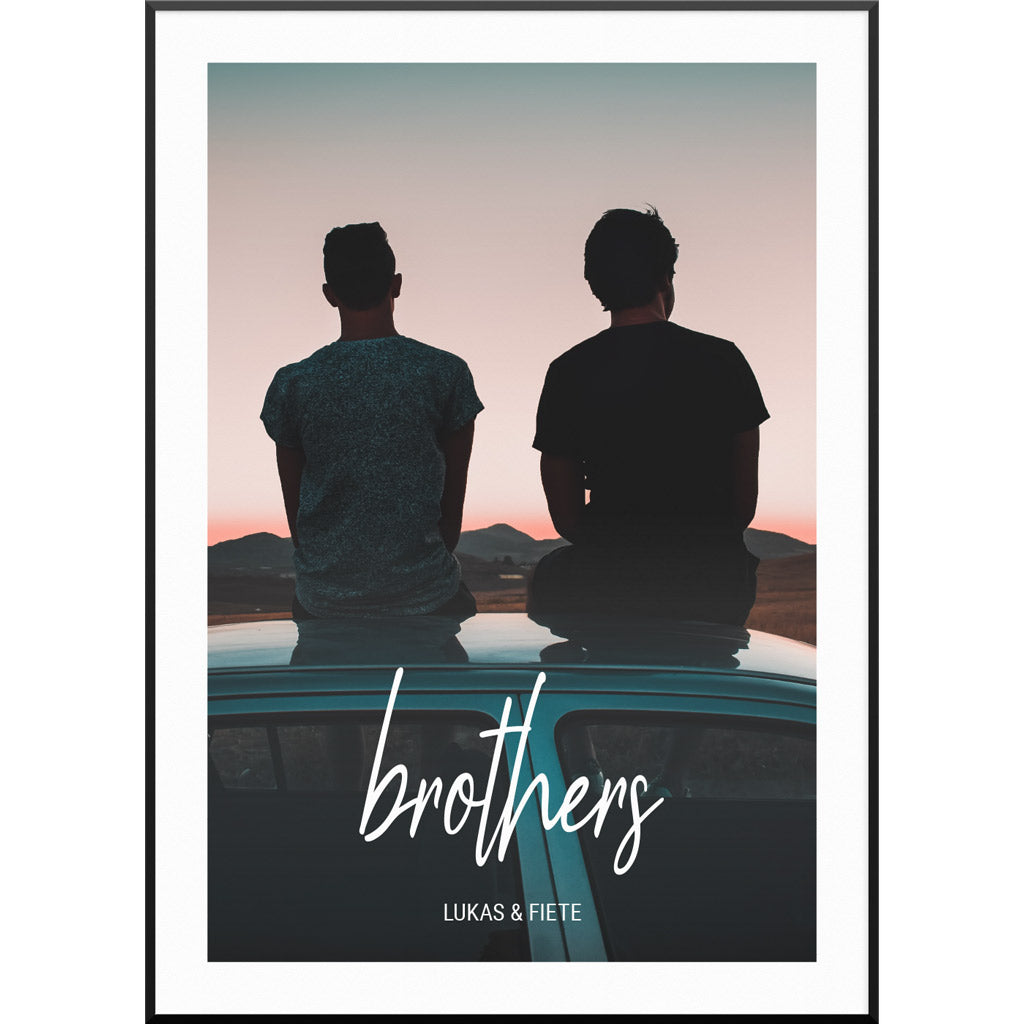 Personalisiertes Fotoposter "Fotoposter Brothers" | Geschenk für Bruder | besonderes Geschenk, 20 x 30 cm von My Fam Poster I Individuelle Familienposter