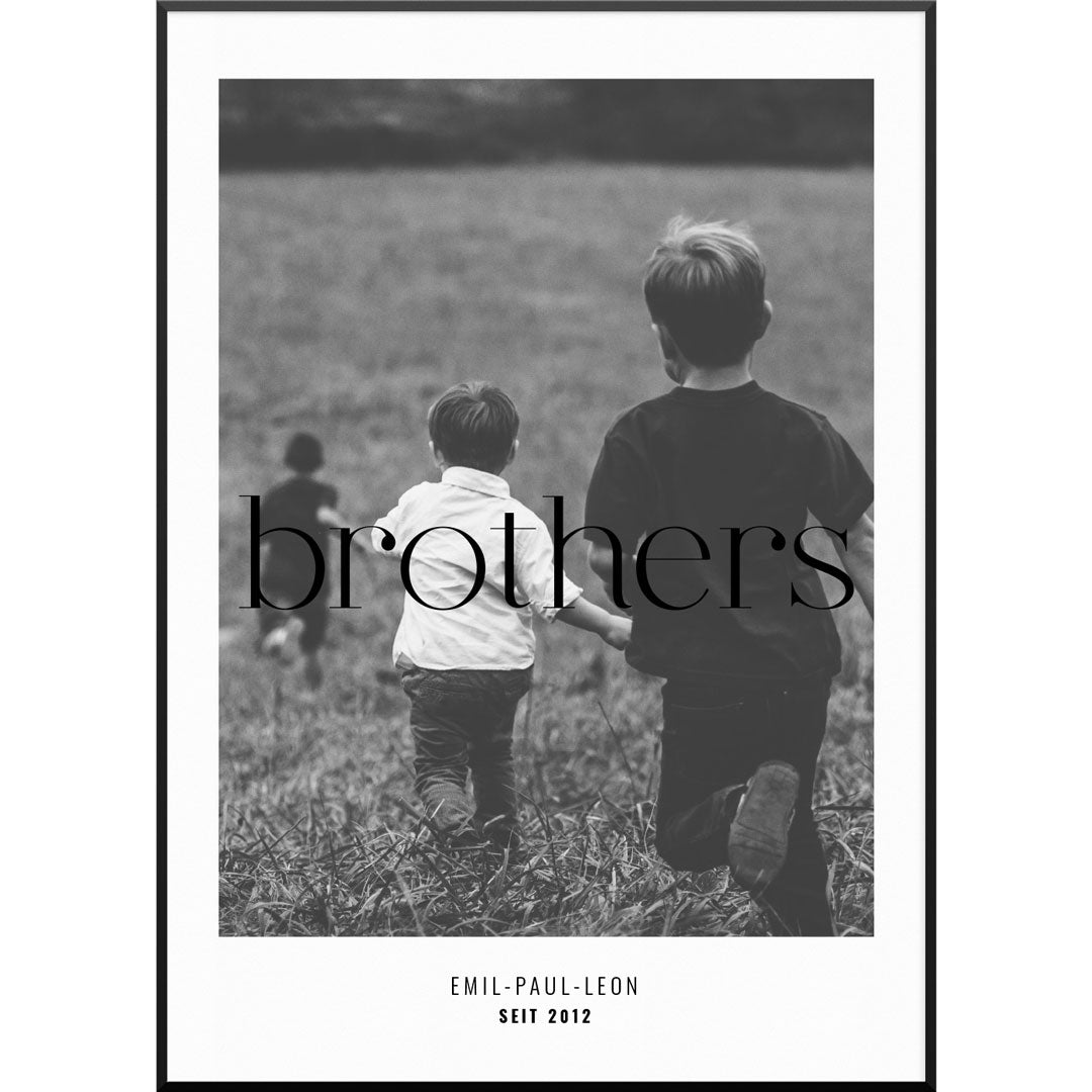 Personalisiertes Fotoposter "Fotoposter Brothers No2" | Geschenk für Bruder | besonderes Geschenk, 20 x 30 cm von My Fam Poster I Individuelle Familienposter