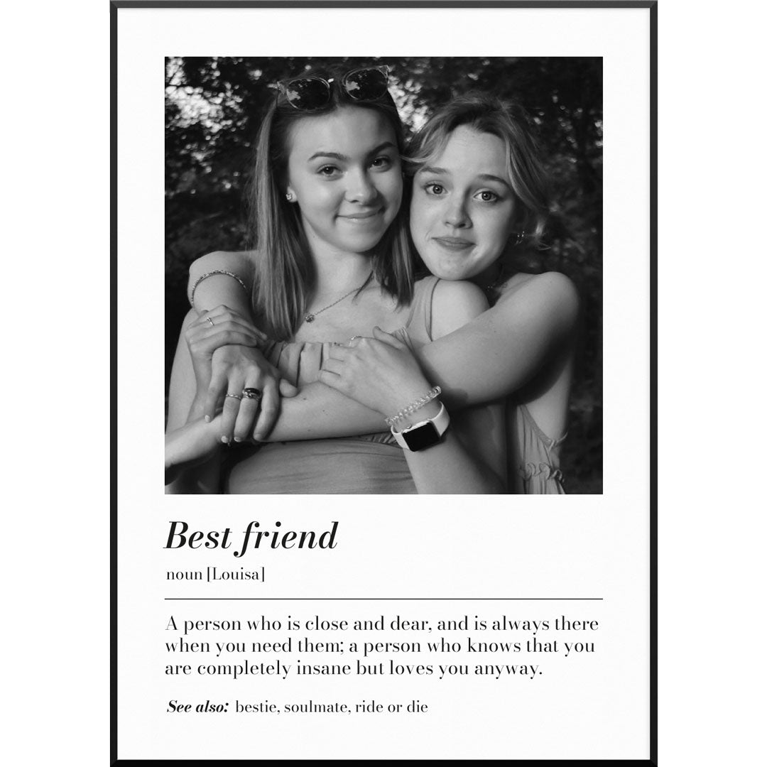 Personalisiertes Fotoposter "Fotoposter Definition Best Friendship" | Geschenk für Beste Freundin | besonderes Geschenk, 50 x 70 cm von My Fam Poster I Individuelle Familienposter