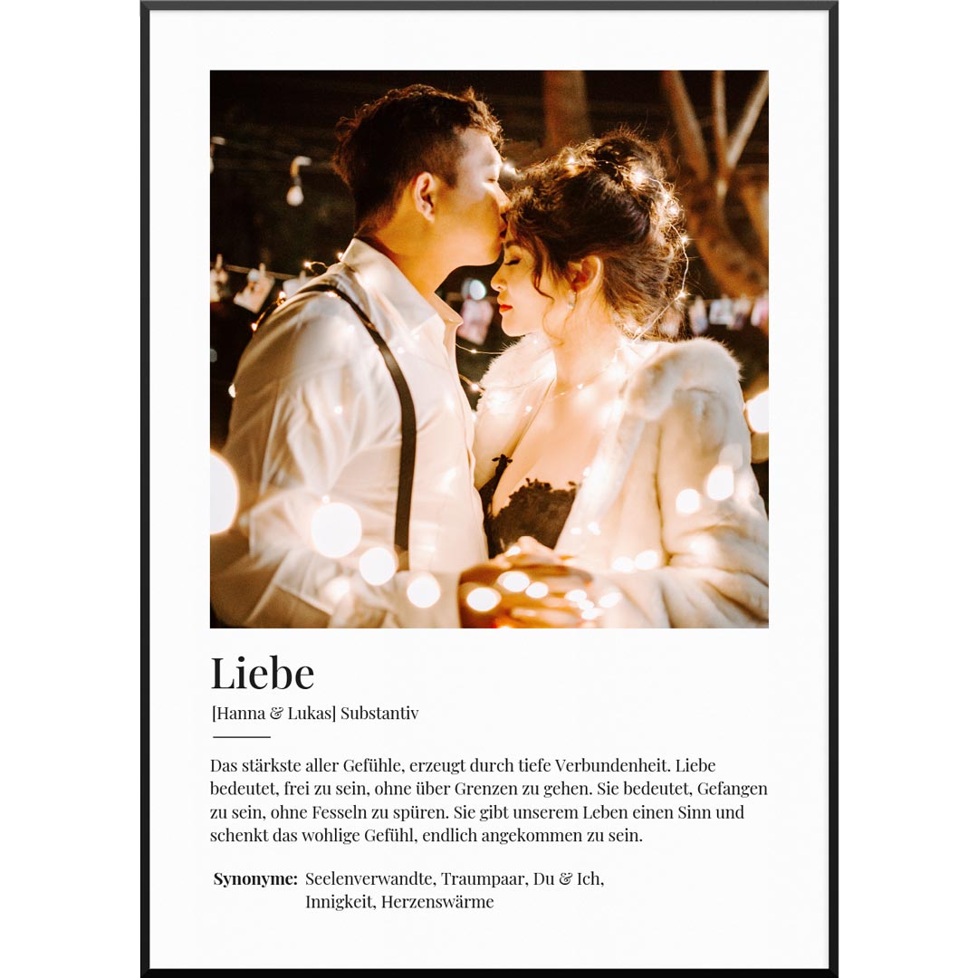 Valentinstag - Personalisiertes Partner Poster "Definition Liebe" | Personalisiertes Geschenk für den Partner, 30 x 40 cm von My Fam Poster I Individuelle Familienposter