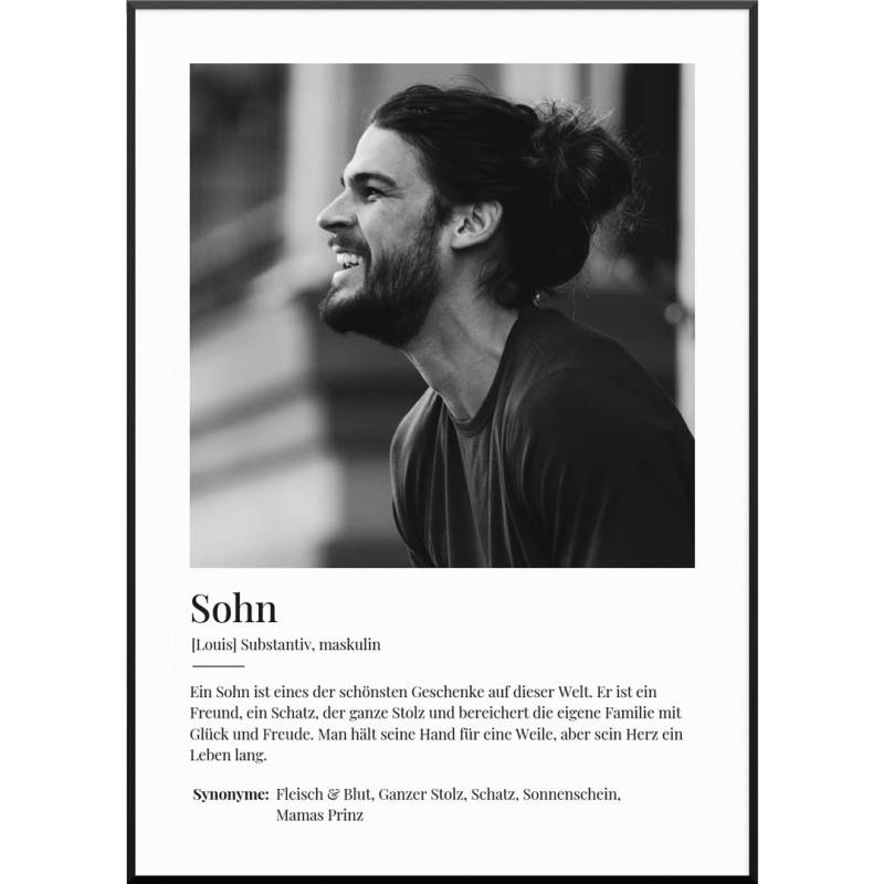 Fotoposter Definition Sohn, 40 x 60 cm von My Fam Poster I Individuelle Familienposter