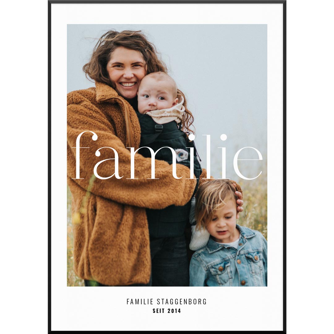 Personalisiertes Fotoposter "Fotoposter Familie No2" | Wanddekoration | Personalisierte Geschenkidee, 20 x 30 cm von My Fam Poster I Individuelle Familienposter