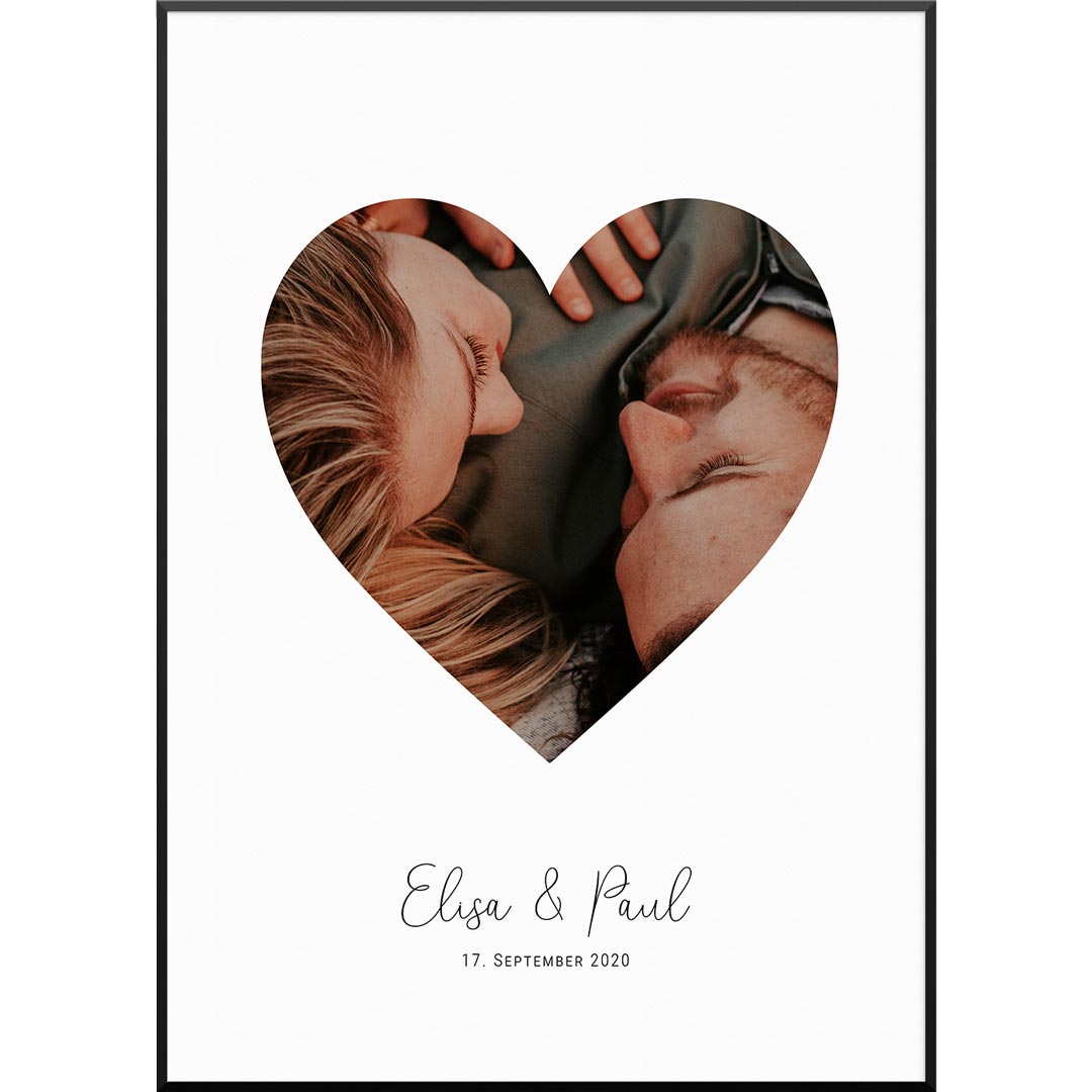 Fotoposter Heart, 20 x 30 cm von My Fam Poster I Individuelle Familienposter