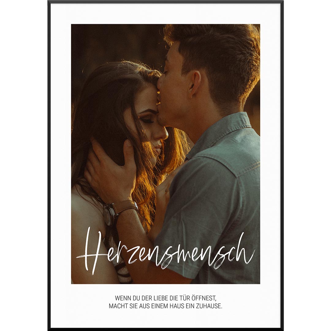 Valentinstag - Personalisiertes Fotoposter "Fotoposter Herzensmensch" | Wanddekoration | Personalisierte Geschenkidee, 30 x 40 cm von My Fam Poster I Individuelle Familienposter