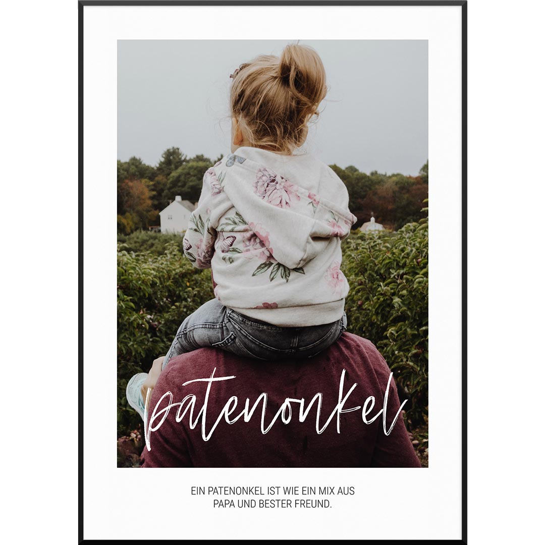 Personalisiertes Fotoposter "Fotoposter Patenonkel Script" | Geschenk für Patenonkel | besonderes Patenonkel Geschenk, 20 x 30 cm von My Fam Poster I Individuelle Familienposter