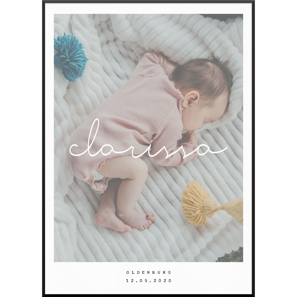 Geburtsposter Hello World No1, 50 x 70 cm von My Fam Poster I Individuelle Familienposter