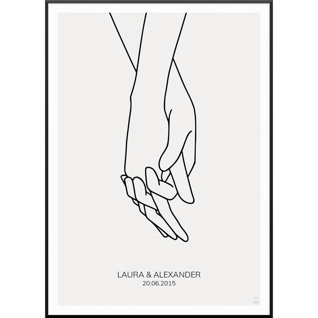 Holding Hands Poster, 40 x 60 cm von My Fam Poster I Individuelle Familienposter