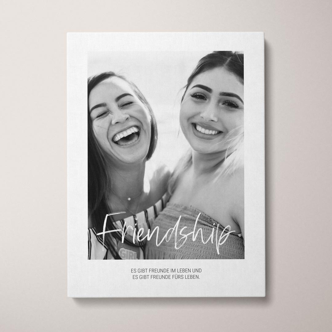 Personalisierte Fotoleinwand "Leinwandbild Friendship" | Geschenk für Beste Freundin | besonderes Geschenk, 30 x 40 cm von My Fam Poster I Individuelle Familienposter