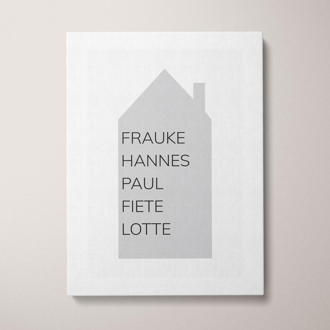 Personalisierte Leinwand "Leinwandbild My Fam No1" | Wanddekoration | Personalisierte Geschenkidee, 30 x 40 cm von My Fam Poster I Individuelle Familienposter