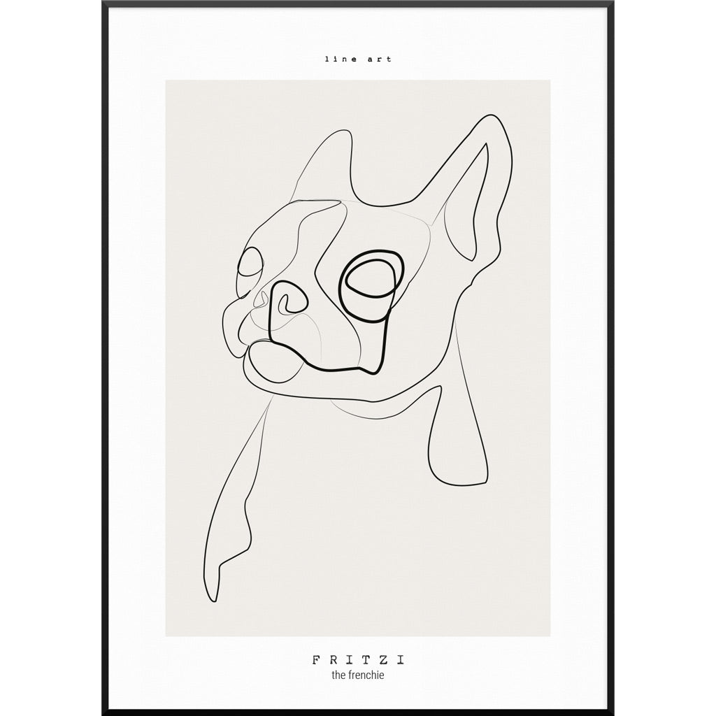 Line Art Dogs Poster, 30 x 40 cm von My Fam Poster I Individuelle Familienposter