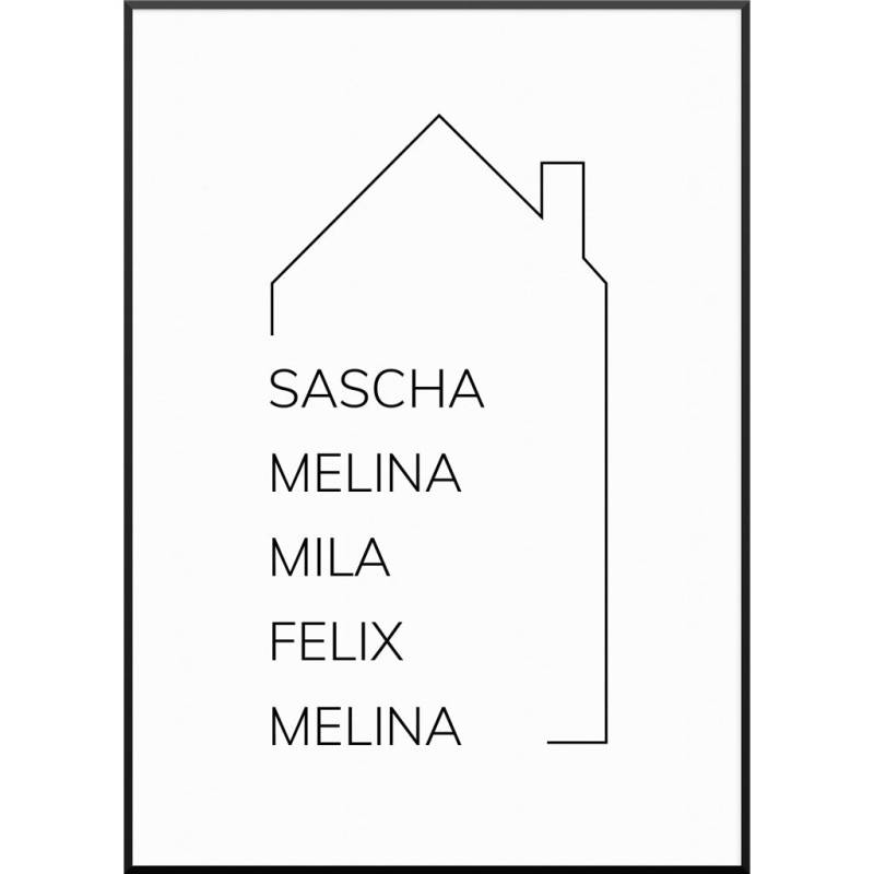 My Fam Poster No2, 50 x 70 cm von My Fam Poster I Individuelle Familienposter