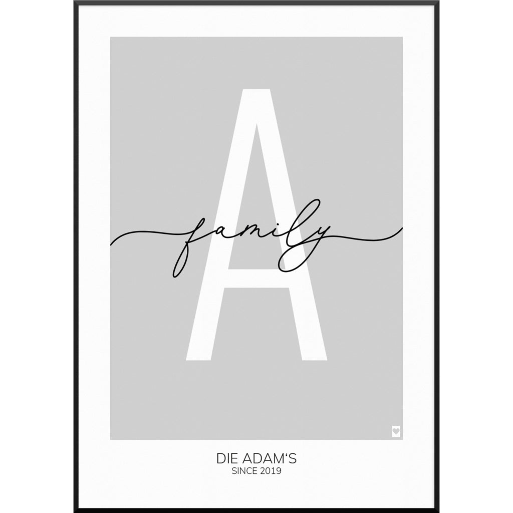 Personalisierte Leinwand "My Letter Poster" | Wanddekoration | Personalisierte Geschenkidee, 20 x 30 cm von My Fam Poster I Individuelle Familienposter